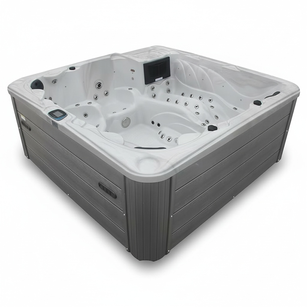 Hot Tub - อ่างน้ำร้อนอะคริลิก, 2300x2300x950 มม., โครงอะคริลิก Aristech, สปาอ่างน้ำกลางแจ้ง,