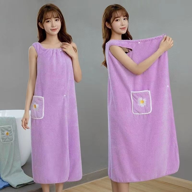 ผ้าขนหนูอาบน้ำลายดอกไม้สีชมพูข - Spa Towel บทวิจารณ์และราคา
