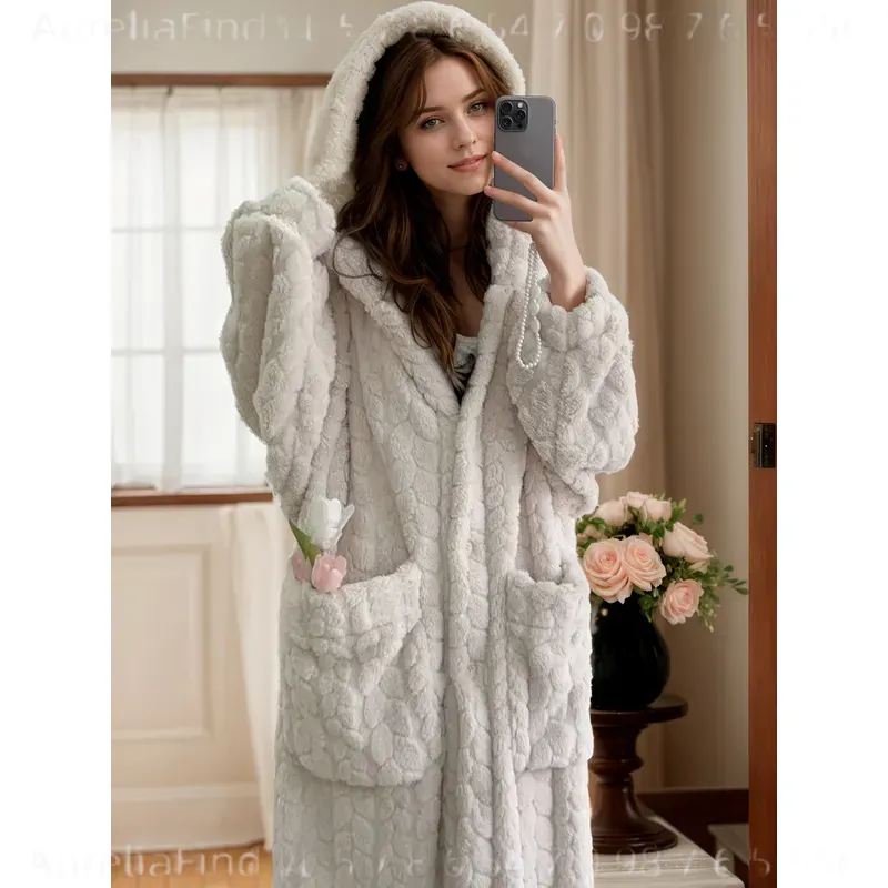 เสื้อคลุมผ้าฟลานเนลสำหรับผู้หญ - Bathrobe บทวิจารณ์และราคา