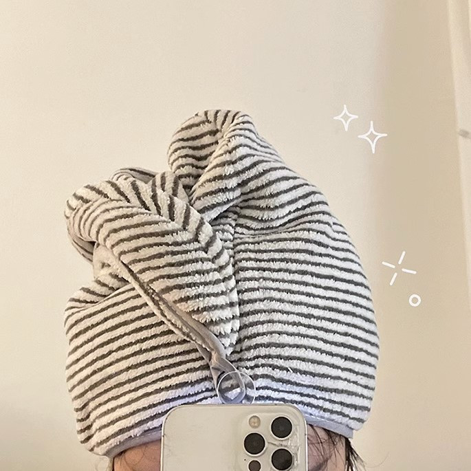 ผ้าเช็ดผมไมโครไฟเบอร์ลายทาง ซึ - Spa Towel บทวิจารณ์และราคา
