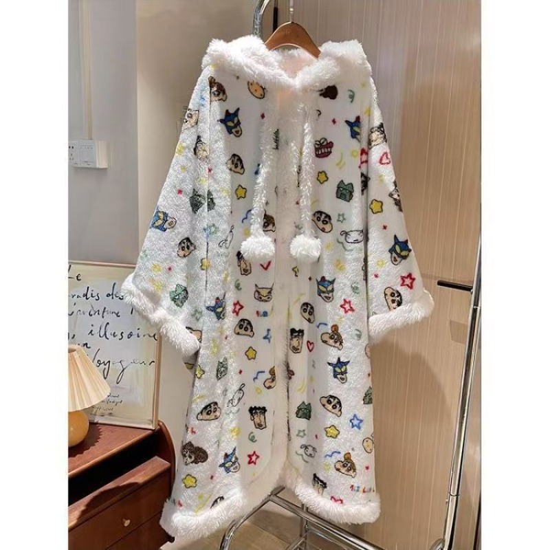 เสื้อคลุมอาบน้ำมีฮู้ดผ้าคอรัลฟ - Bathrobe บทวิจารณ์และราคา