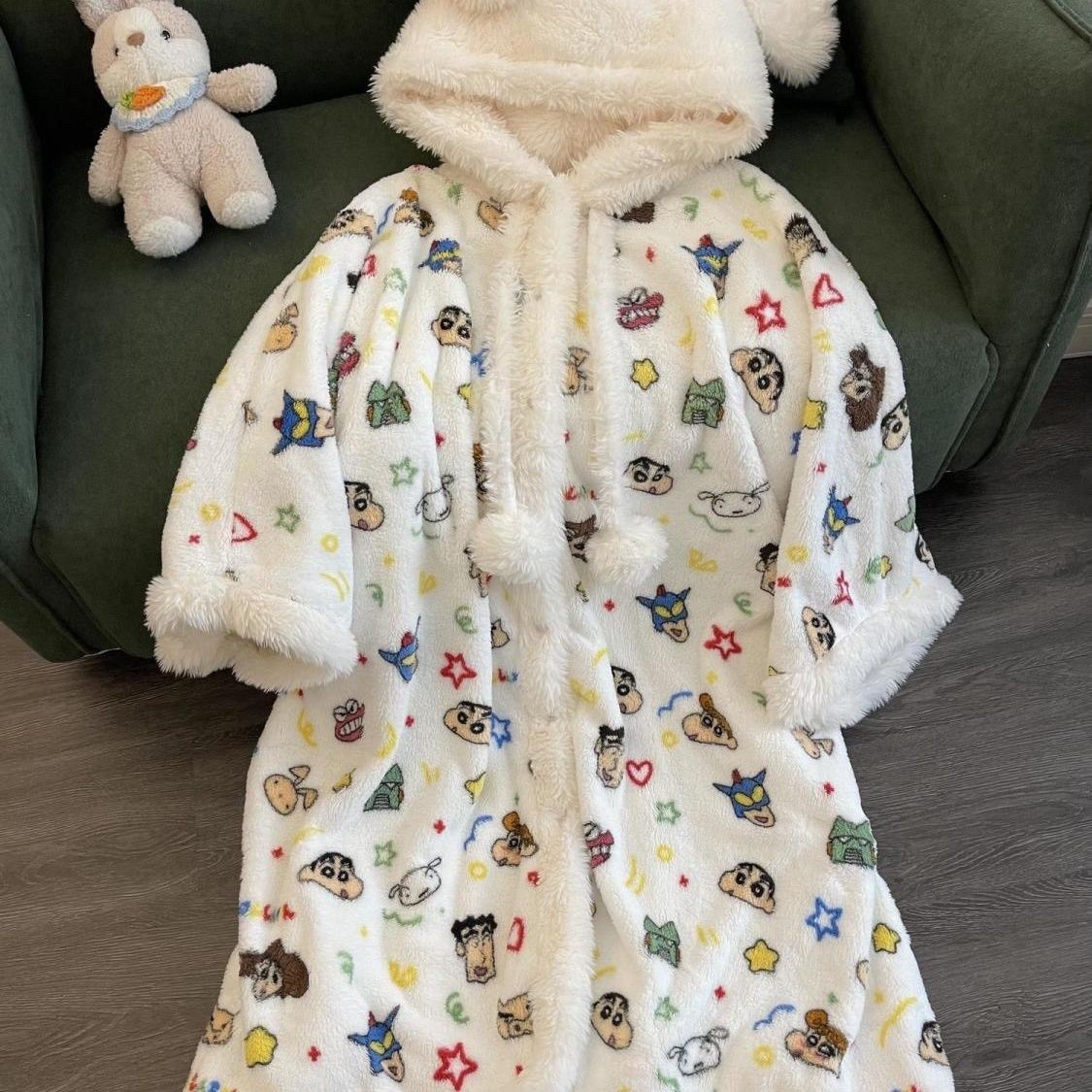 เสื้อคลุมอาบน้ำมีฮู้ดผ้าคอรัลฟ - Bathrobe บทวิจารณ์และราคา